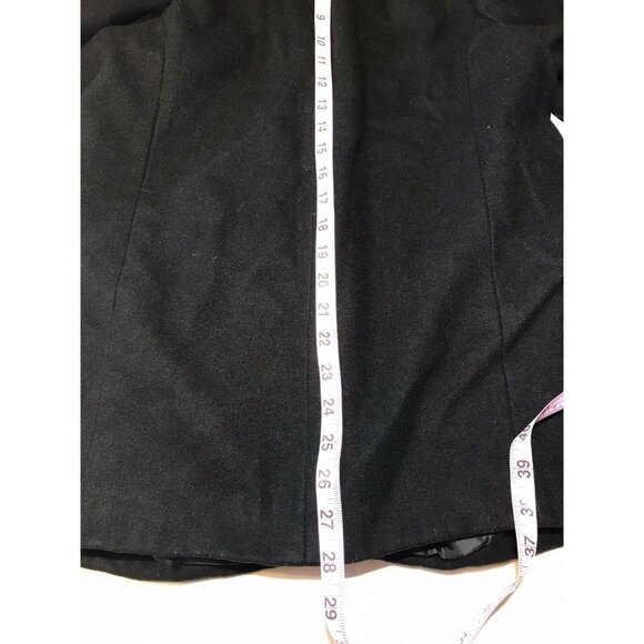 H&M Women's Size Medium Coat Toggle Closure Wool Blend Black Preowned - Picture 12 of 12